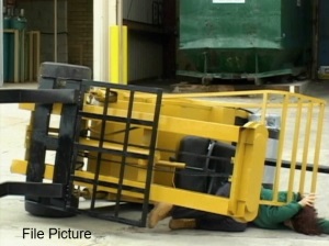 Forklift fatal overturn