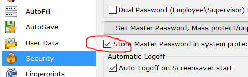 store master password