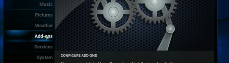 kodi add ons menu