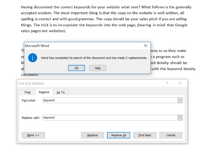 keyword count