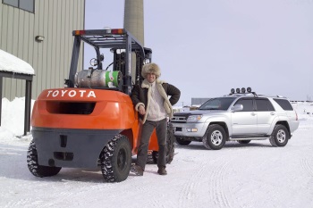 Forklifts in the winter