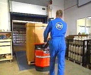 pallet trucks on loading bay