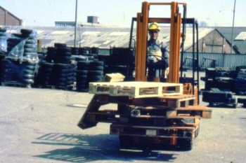 poor load on forklift truck