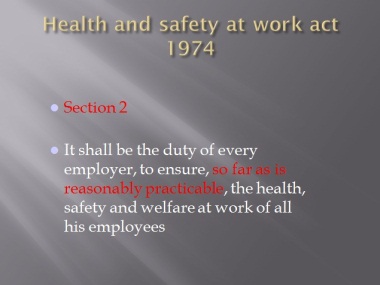 health and safety at work act