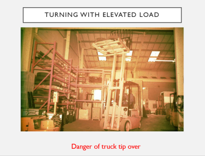 turning with a raised load