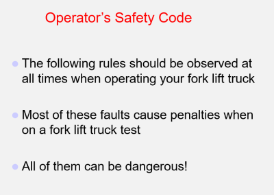 operator's safety code