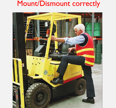 mounting forklift truck