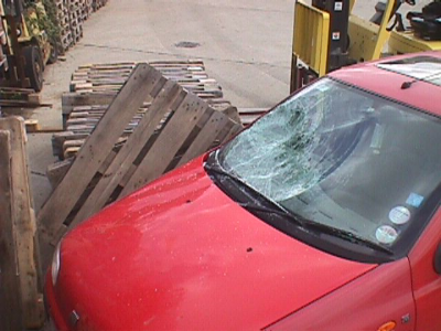 damaged car