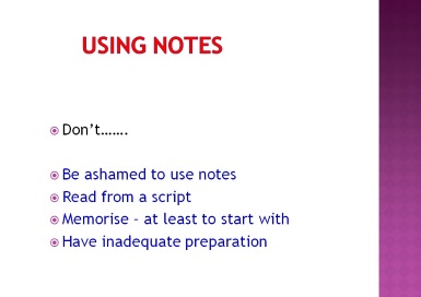using notes