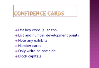 confidence cards