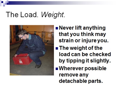 Loadw weight manual handling
