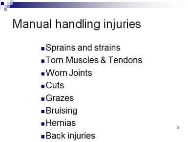 manual handling injuries
