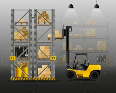 stacking with a counterbalanced forklift truck