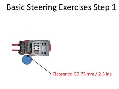 steering around a cone or drum