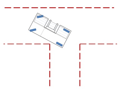 sideloader reverse around corner